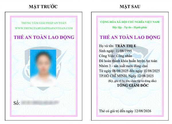 Mẫu thẻ an toàn lao động mới nhất